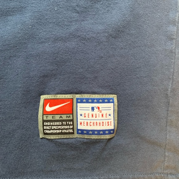 Mens Chicago Cubs Nike shirt mens medium navy blue red embroidered patch MLB - Picture 7 of 7